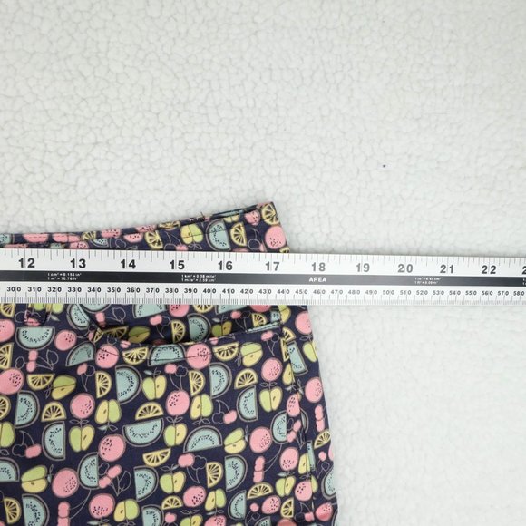 Vintage Talbots Capris Womens 14 Blue Capris Mellon Fruit Print Stretchy 90s - Picture 6 of 10